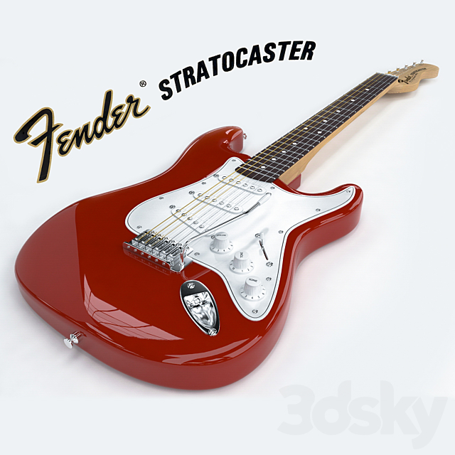 Fender Stratocaster Guitar 3DSMax File - thumbnail 1