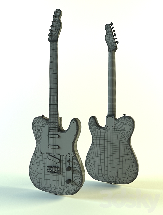 Fender Telecaster Used Corona 3DS Max Model - thumbnail 2