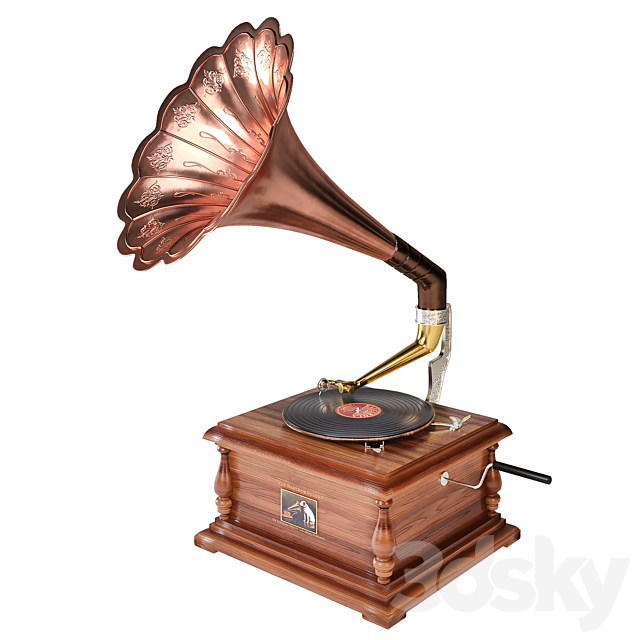 Gold Gramophone 3DSMax File - thumbnail 2