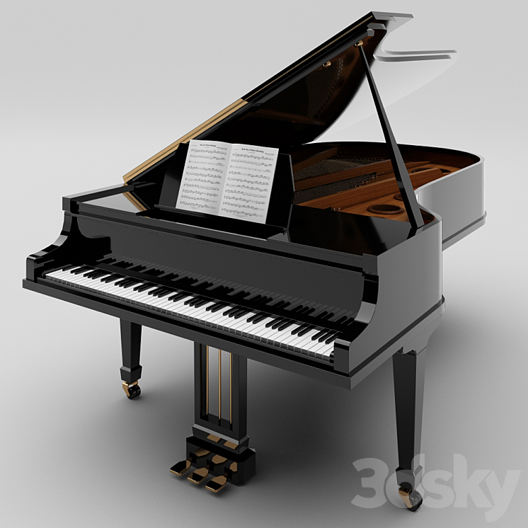 Grand Piano 3DS Max Model - thumbnail 3