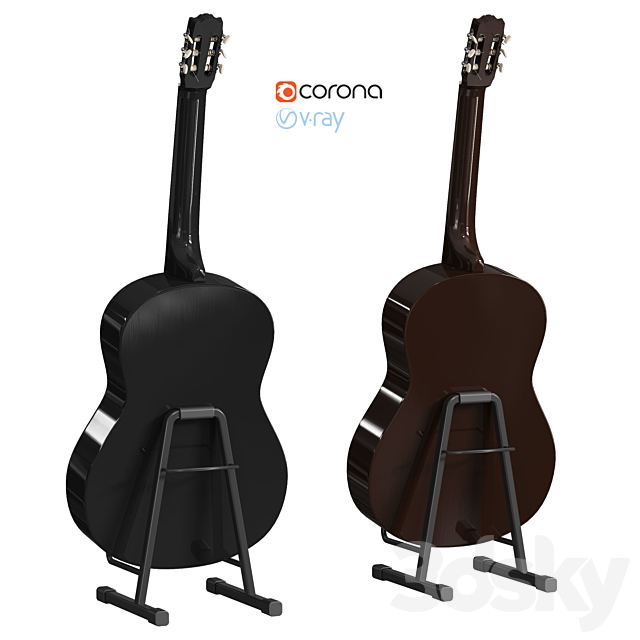 Guitar 3DS Max Model - thumbnail 2