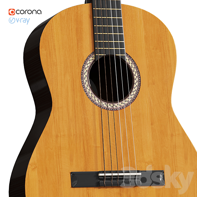 Guitar 3DS Max Model - thumbnail 3