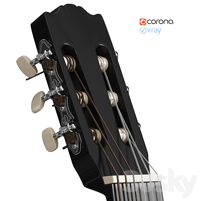 Guitar 3DS Max Model - thumbnail 6