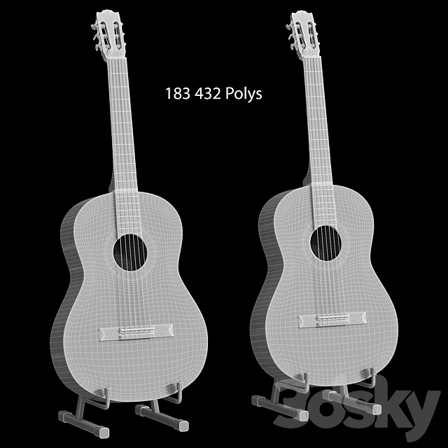 Guitar 3DS Max Model - thumbnail 7