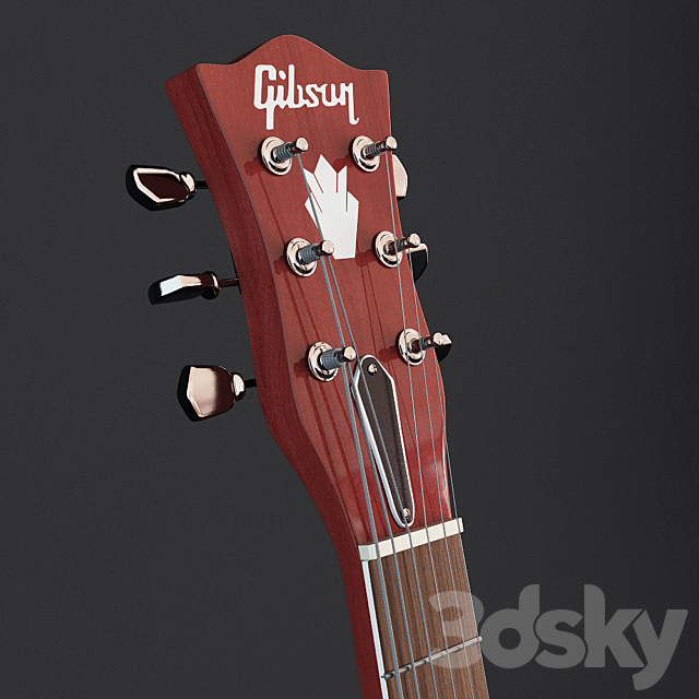 Guitar Gibson ES-335 3DS Max Model - thumbnail 3