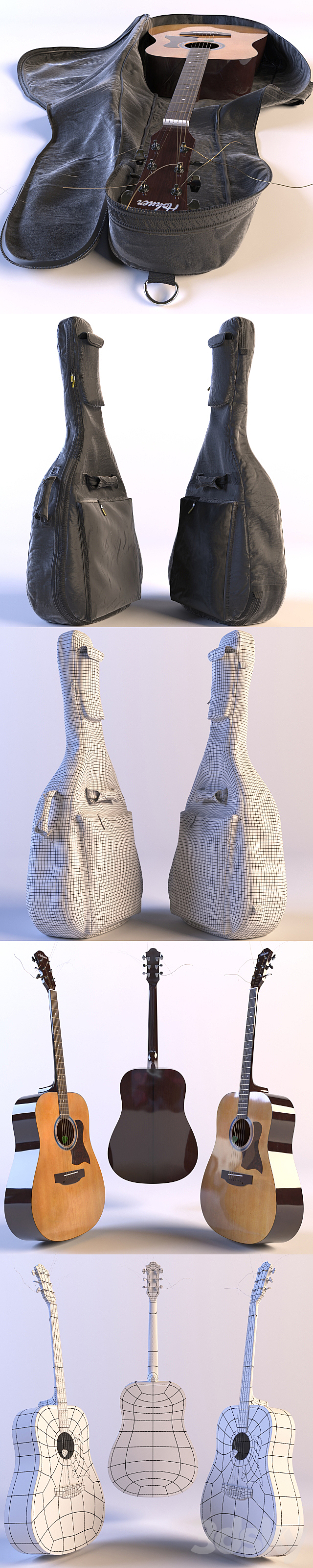 Guitar HOHNER and ROCKBAG 3ds Max - thumbnail 2