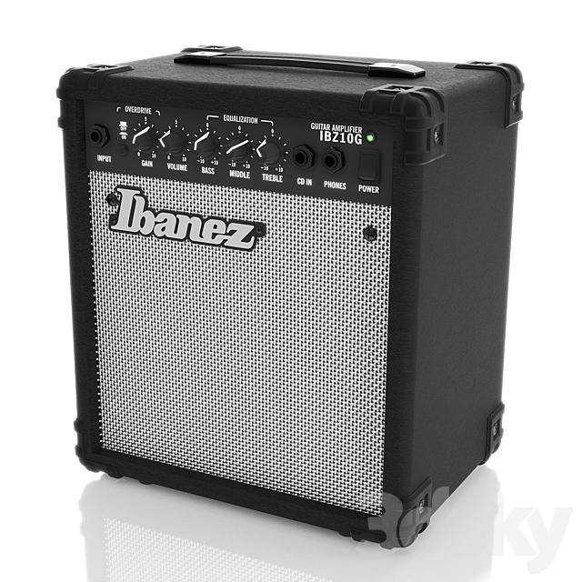 Guitar Ibanez XH300 + amp Ibanez ibz10g 3DS Max Model - thumbnail 2