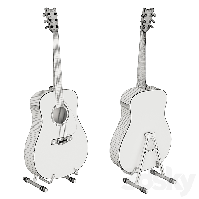 Guitar Yamaha F310 3DS Max Model - thumbnail 2