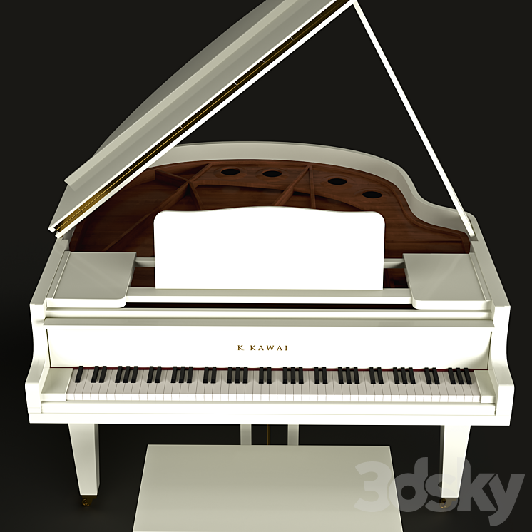 Kawai baby piano 3DS Max - thumbnail 2