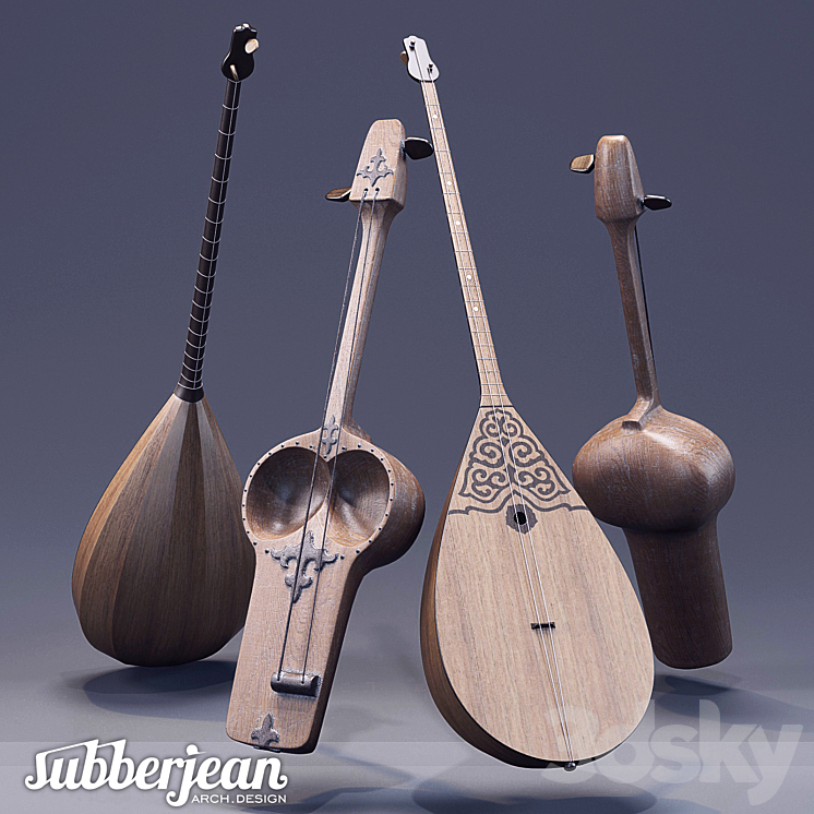 Kazakh National Musical Instruments 3DS Max - thumbnail 1