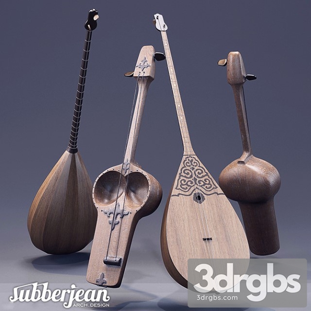 Kazakh National Musical Instruments 3dsmax Download - thumbnail 1