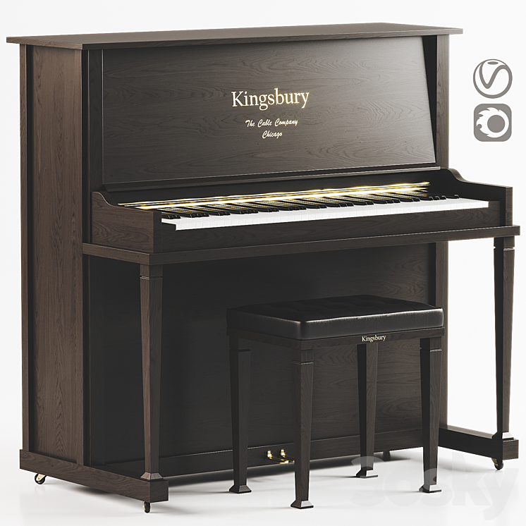 Kingsbury piano set 3DS Max - thumbnail 1