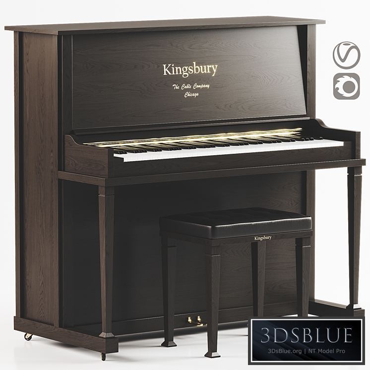 Kingsbury piano set 3DS Max - thumbnail 3