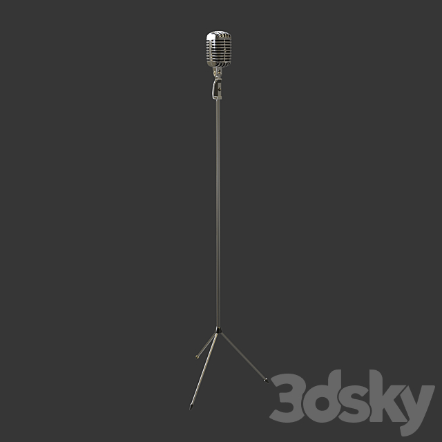 Microphone Shure 55 microphone 3DS Max Model - thumbnail 2