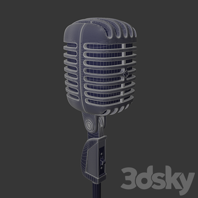 Microphone Shure 55 microphone 3DS Max Model - thumbnail 3