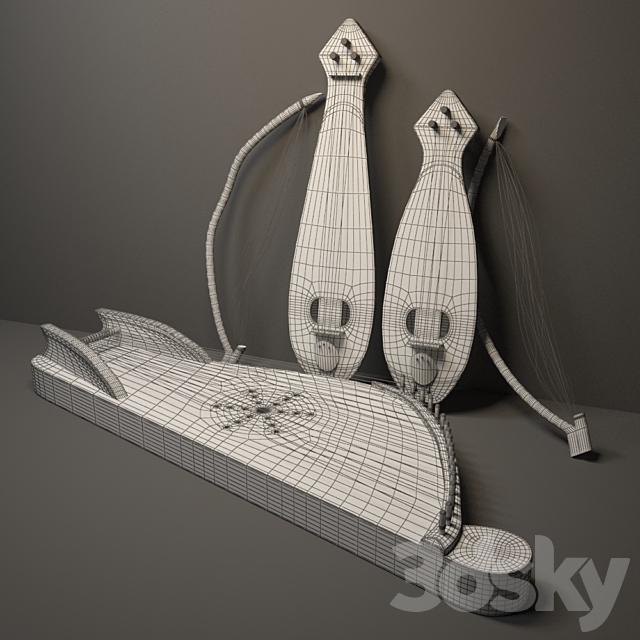 Musical Russian stringed instruments 3DS Max Model - thumbnail 2