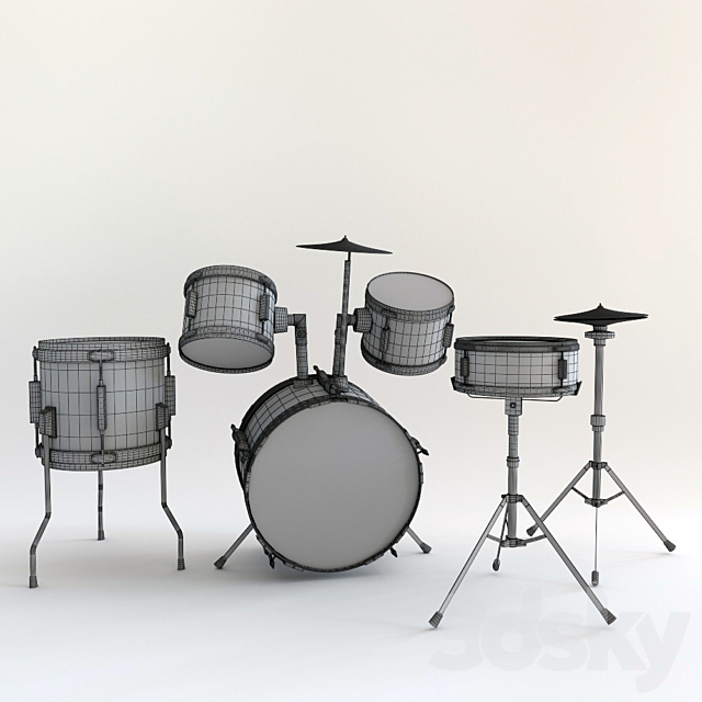 Peace DP-16JR-5 Drum set 3DSMax File - thumbnail 2