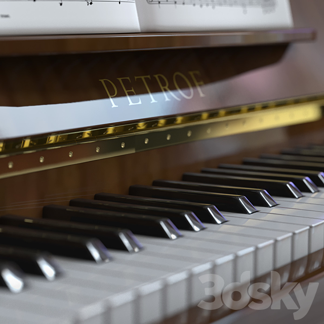 Piano Petrof 3DS Max Model - thumbnail 3