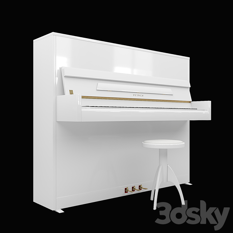 Piano PETROF P 118 S1 Piano chair Discacciati 3DS Max - thumbnail 1