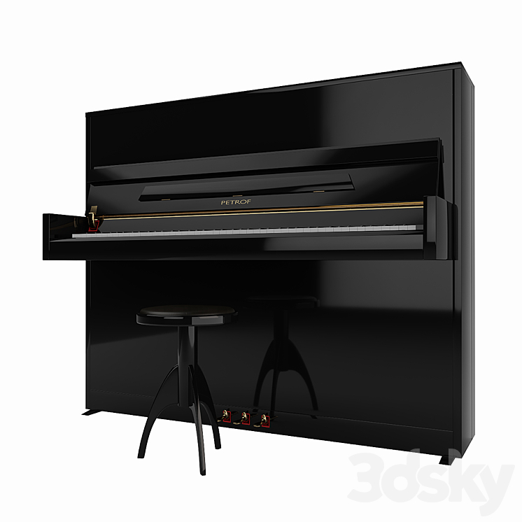 Piano PETROF P 118 S1 Piano chair Discacciati 3DS Max - thumbnail 2