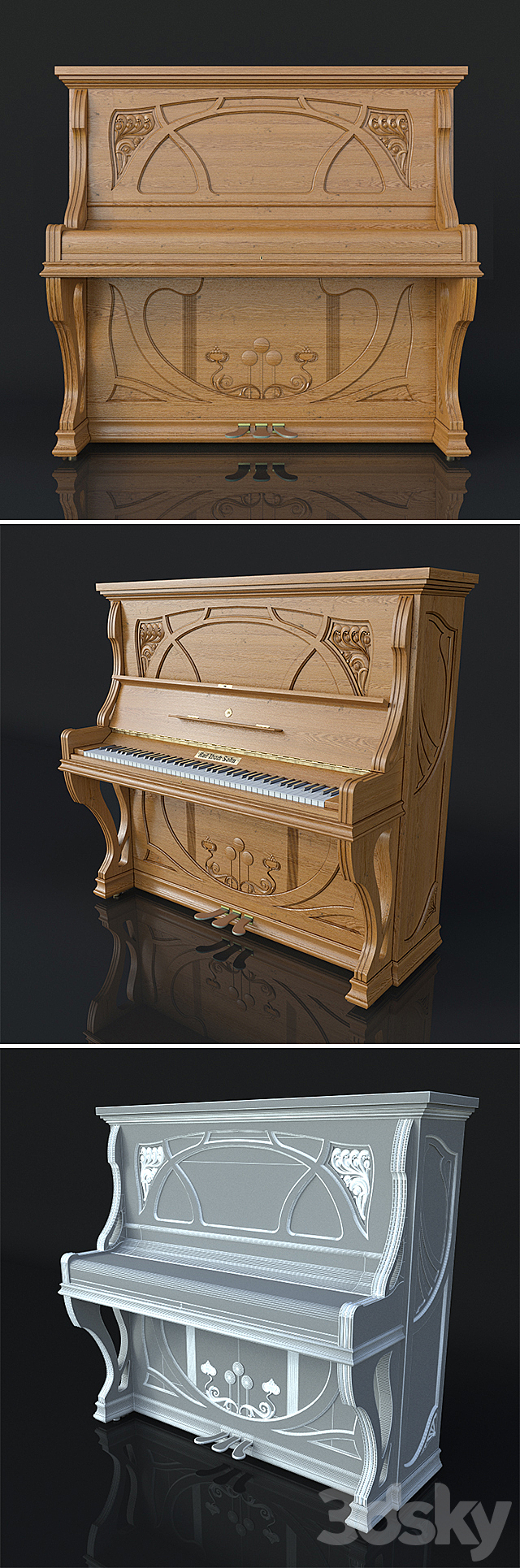 Piano Rud Ibach Sohn 3DS Max Model - thumbnail 2