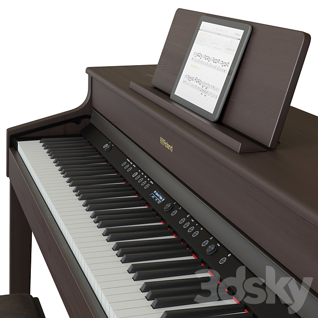 Roland HP 702 Digital Piano 3DSMax File - thumbnail 3