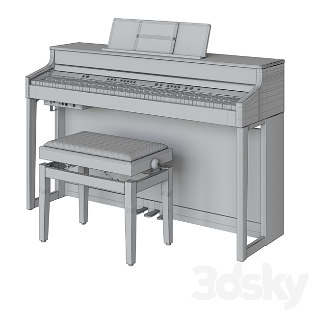 Roland HP 702 Digital Piano 3DSMax File - thumbnail 5