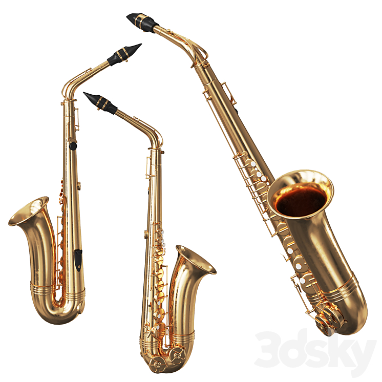 Saxophone 3DS Max Model - thumbnail 1