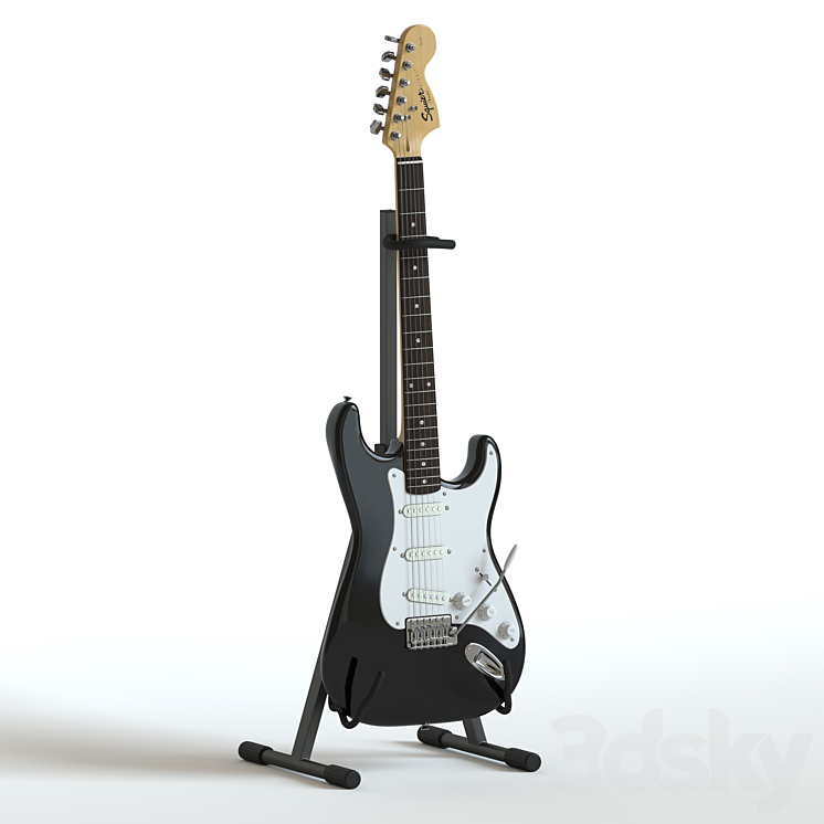 Squier Fender stratocaster Electric Guitar 3DS Max - thumbnail 2