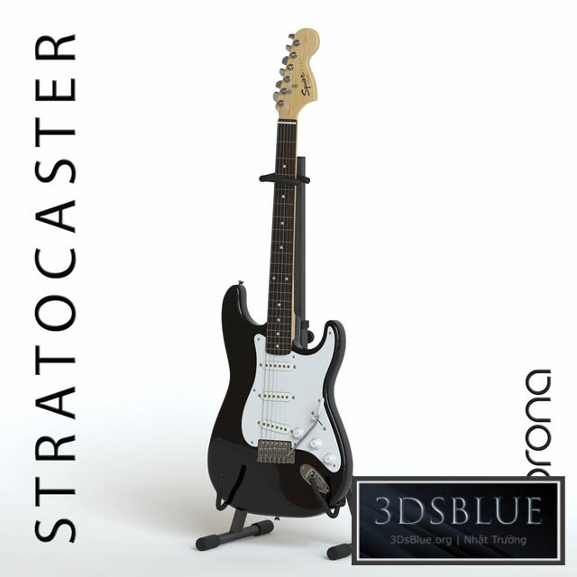 Squier Fender stratocaster Electric Guitar 3DS Max - thumbnail 3