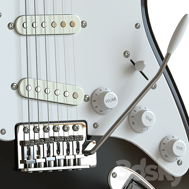 Squier Fender stratocaster Electric Guitar 3DSMax File - thumbnail 3