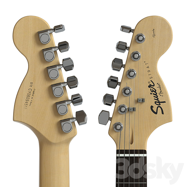 Squier Fender stratocaster Electric Guitar 3DSMax File - thumbnail 4