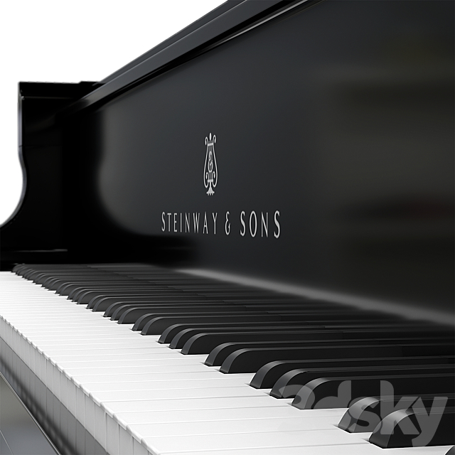 Steinway & Sons Black Piano 3DS Max Model - thumbnail 3