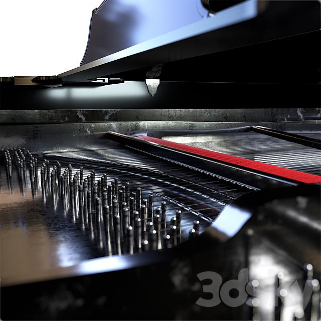 Steinway & Sons Black Piano 3DS Max Model - thumbnail 5