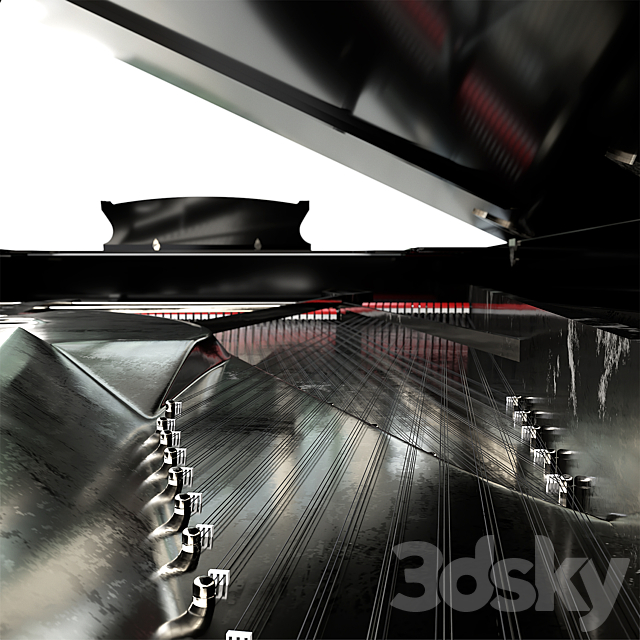 Steinway & Sons Black Piano 3DS Max Model - thumbnail 6