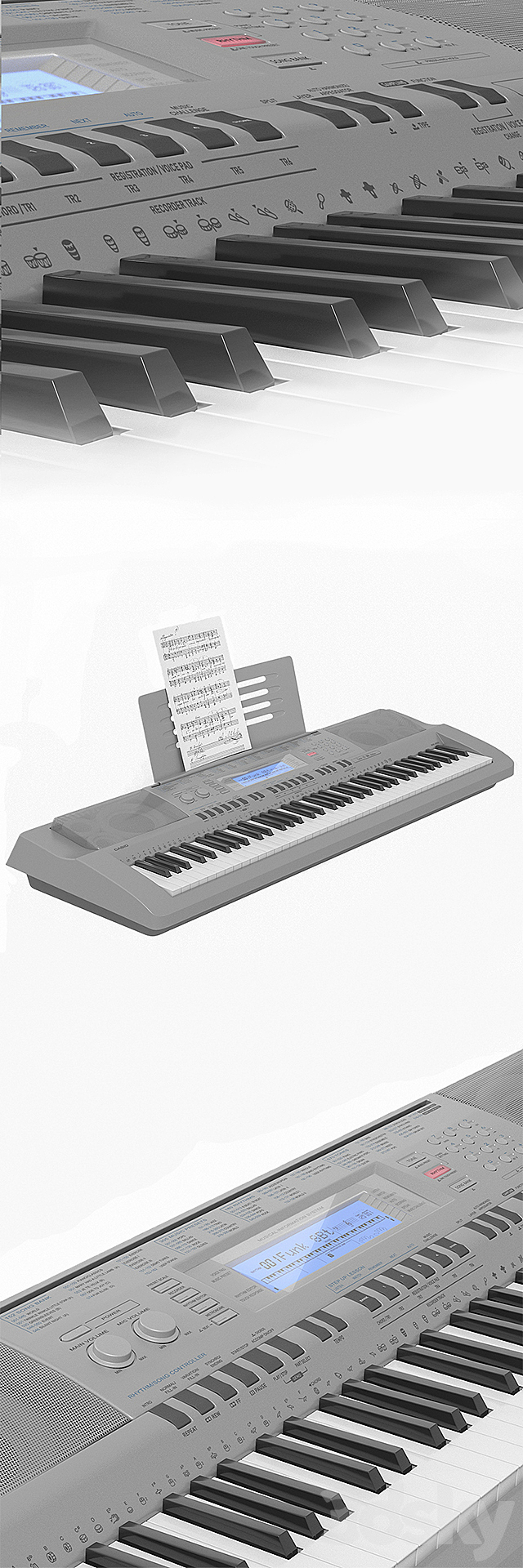 Synthesizer «Casio WK-210» 3DS Max Model - thumbnail 2