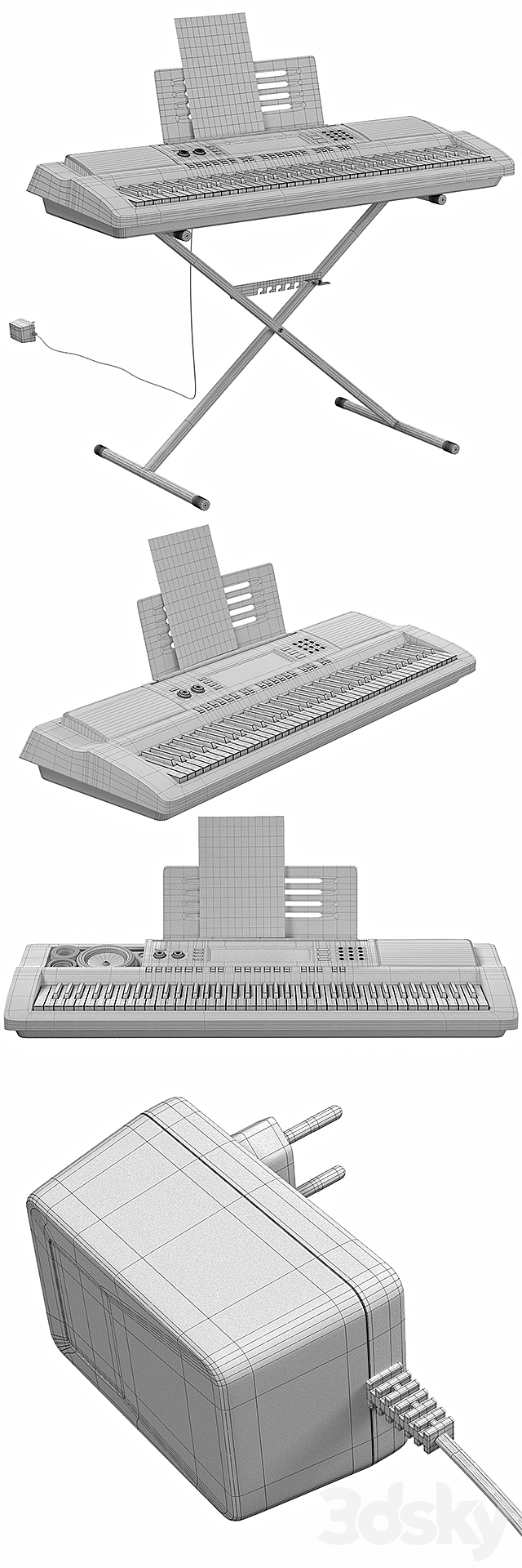 Synthesizer «Casio WK-210» 3DS Max Model - thumbnail 3