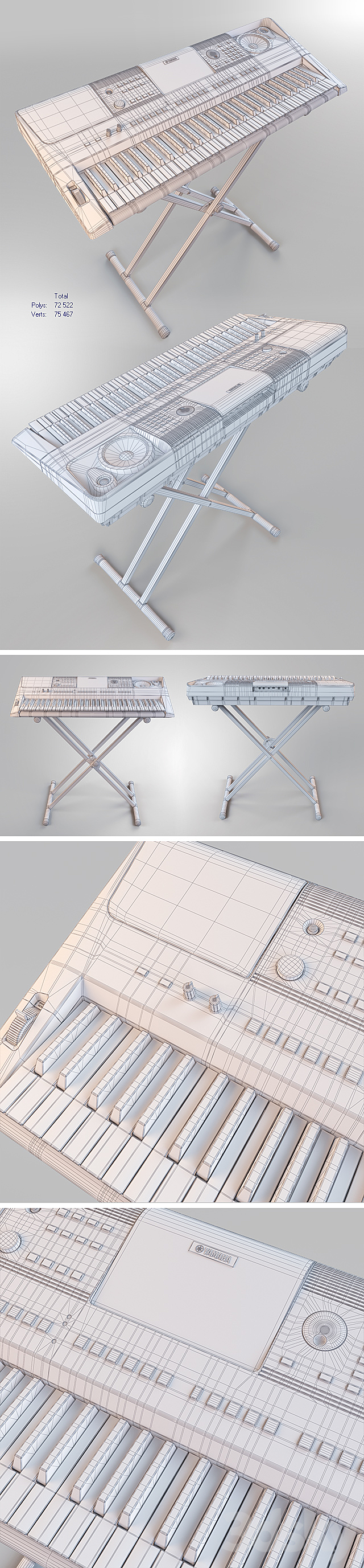 Synthesizer Yamaha PSR-E453 3DS Max Model - thumbnail 3