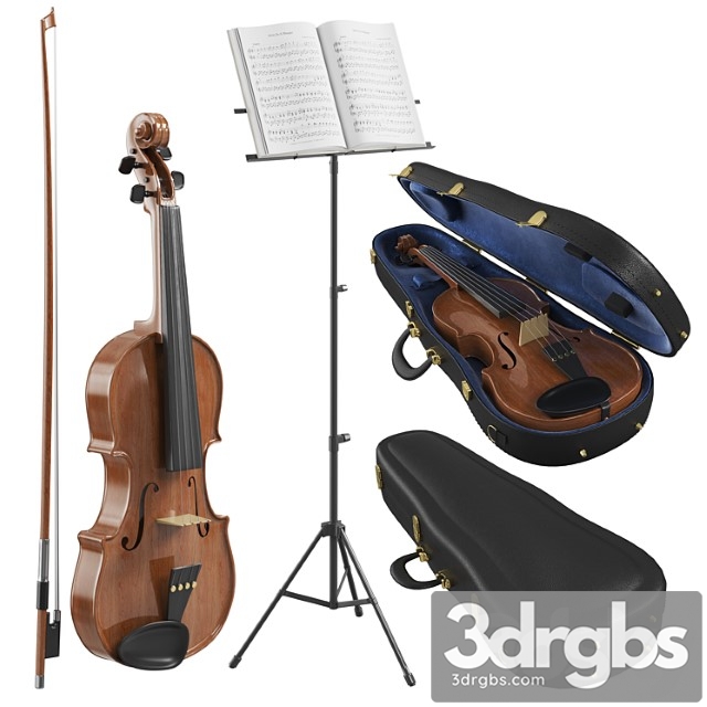 The Violin With Case 3dsmax Download - thumbnail 1