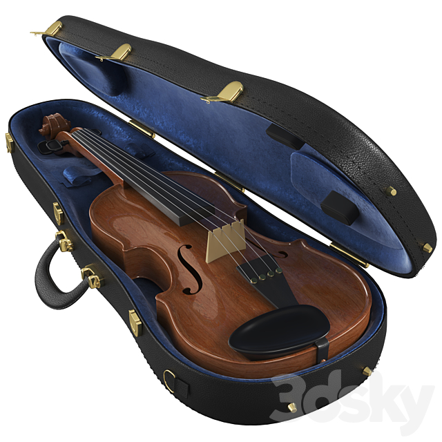 The Violin With Case 3DSMax File - thumbnail 3