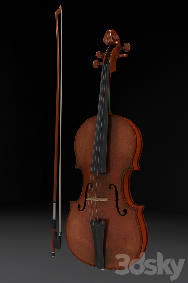 Violin and bow 3ds Max - thumbnail 1