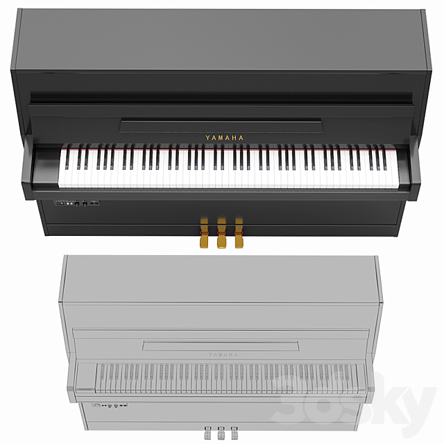 Yamaha b1 SG2 PE Digital Piano 3DS Max Model - thumbnail 2