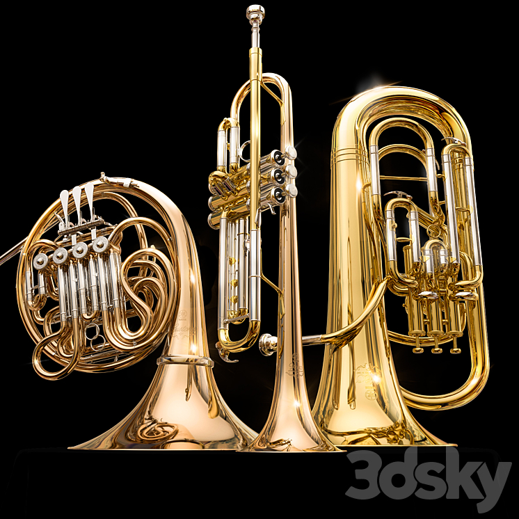 Yamaha brass instruments 3DS Max - thumbnail 1