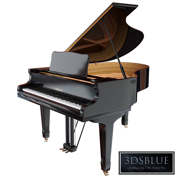 Yamaha C3 acoustic grand piano 3DS Max - thumbnail 3