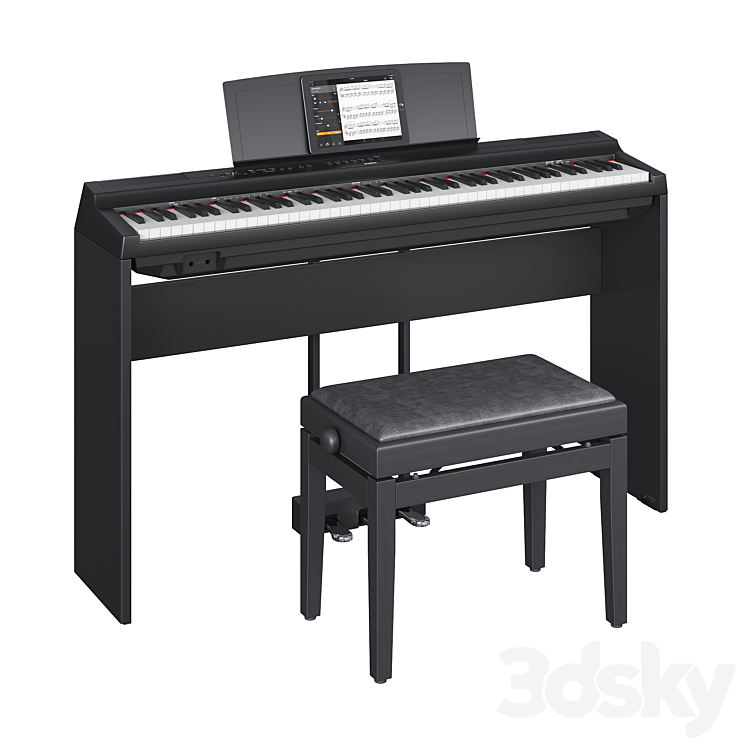 Yamaha P-125 3DS Max Model - thumbnail 1