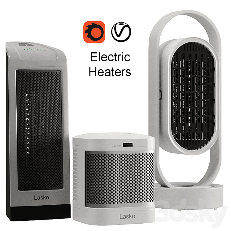 3 Electric Heaters 3DS Max - thumbnail 1