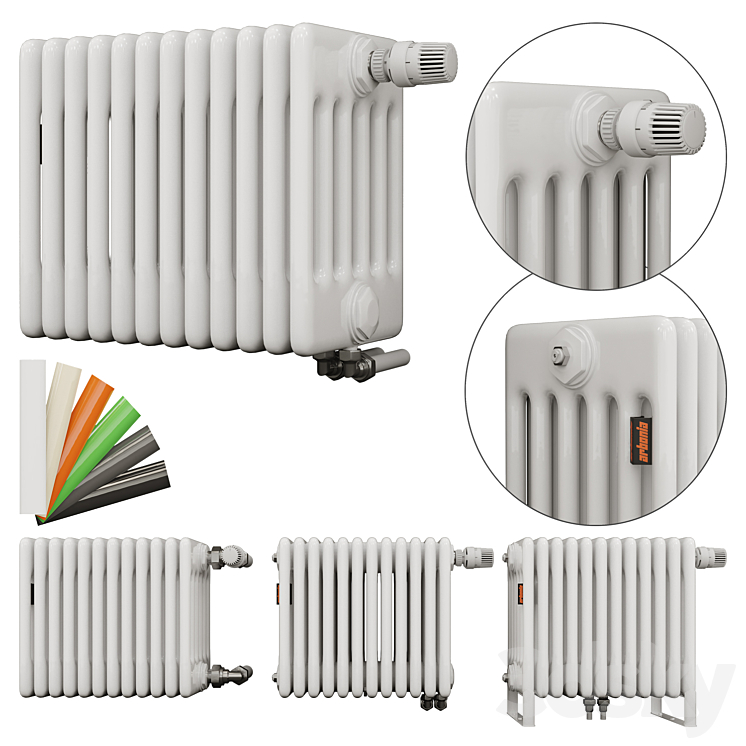 Arbonia Radiators set (six-pipe) 3DS Max - thumbnail 1