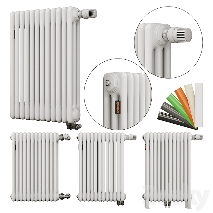 Arbonia Radiators set (three-tube) 3DS Max - thumbnail 1