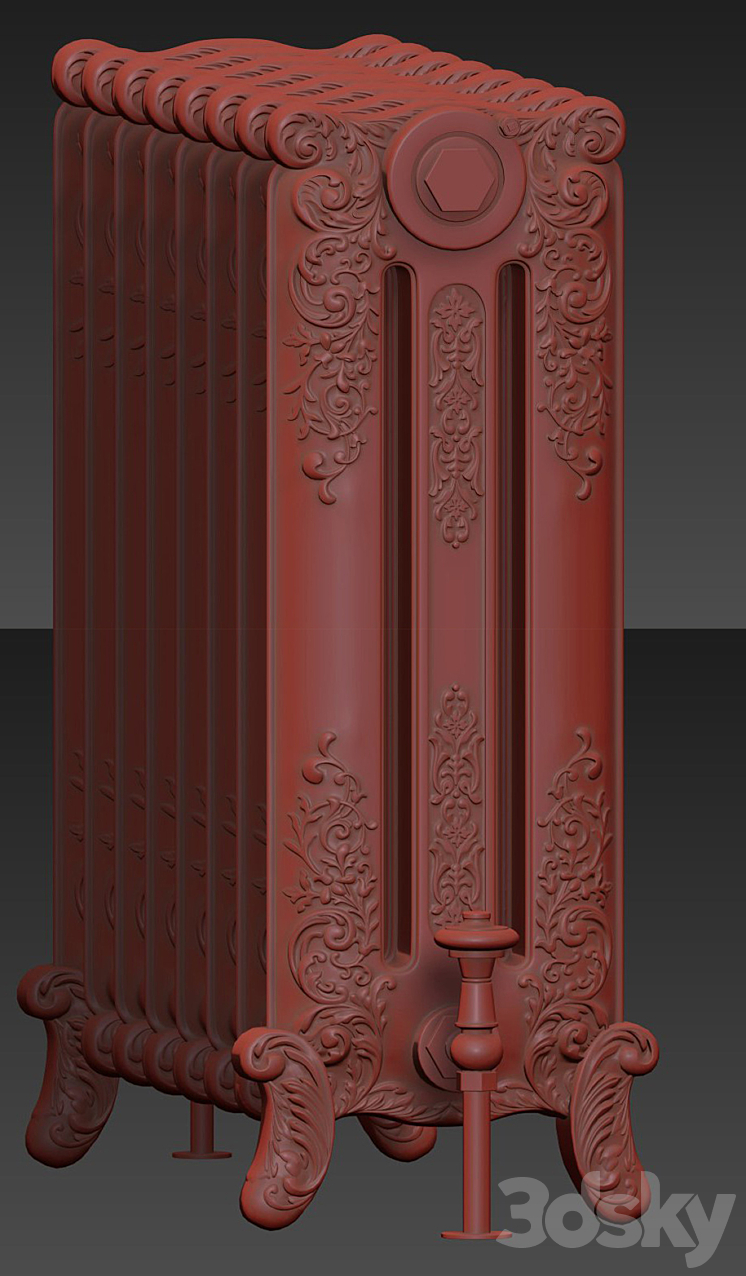 Cast iron radiator 3DS Max - thumbnail 2