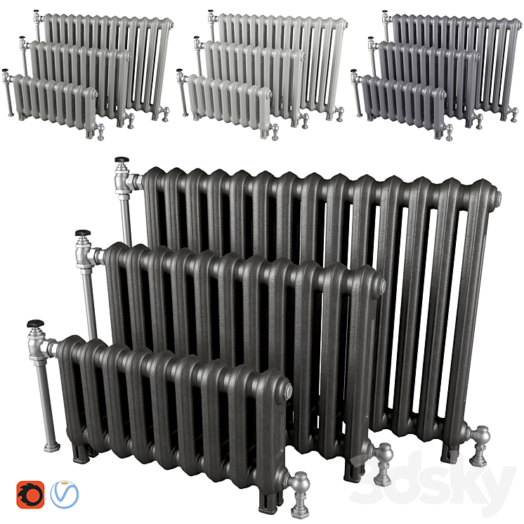 Cast iron radiators 3DS Max - thumbnail 1